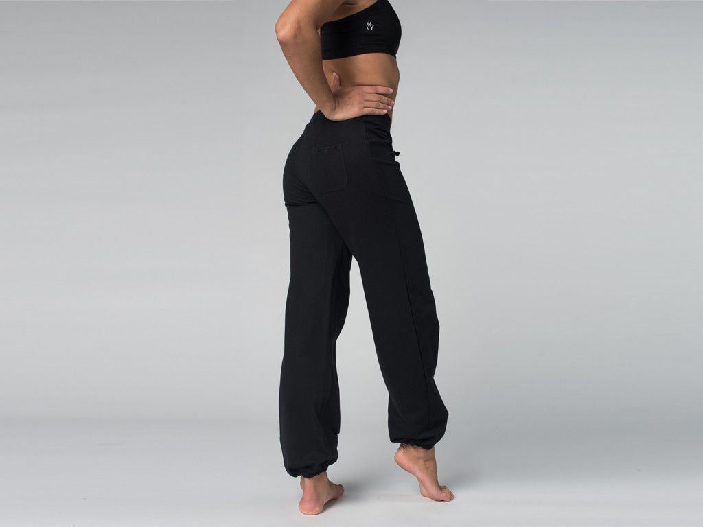 Pantalon de yoga Param 95 coton Bio et 5 Lycra Noir Vêtements de