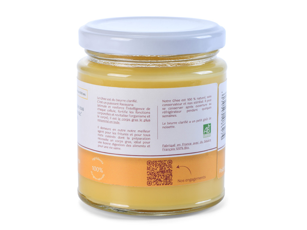 Ayur-Ghee (beurre clarifié) 100% Bio 225gr