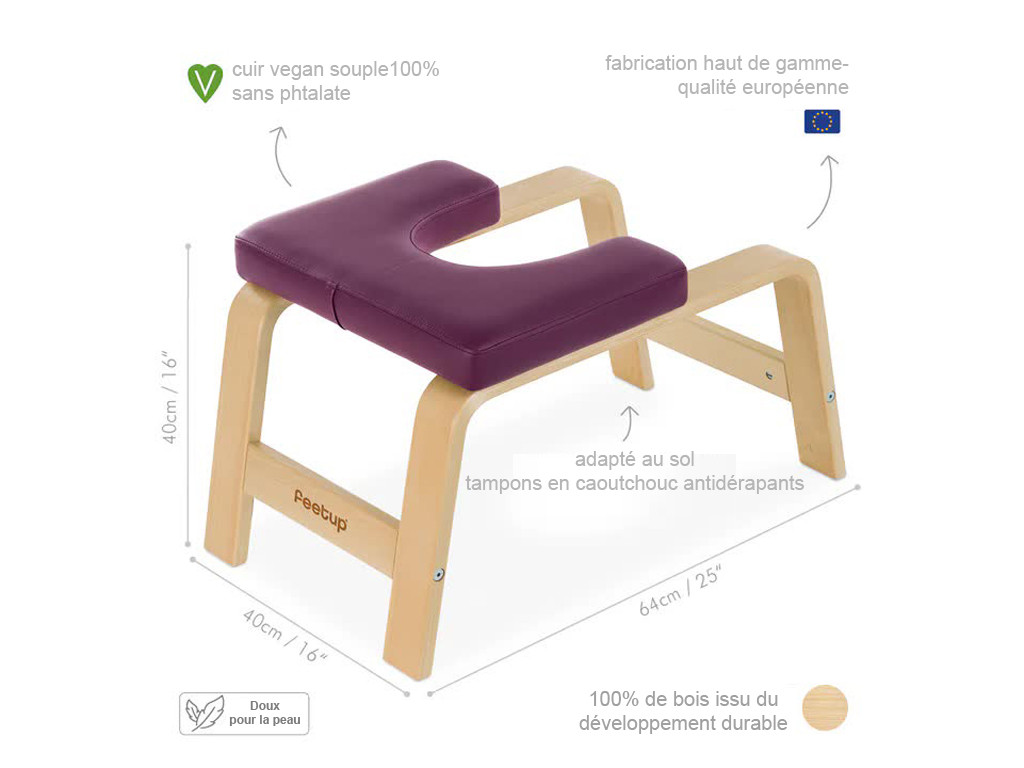 Bench for Sirsasana (the queen pose) Purple (without cushion)
