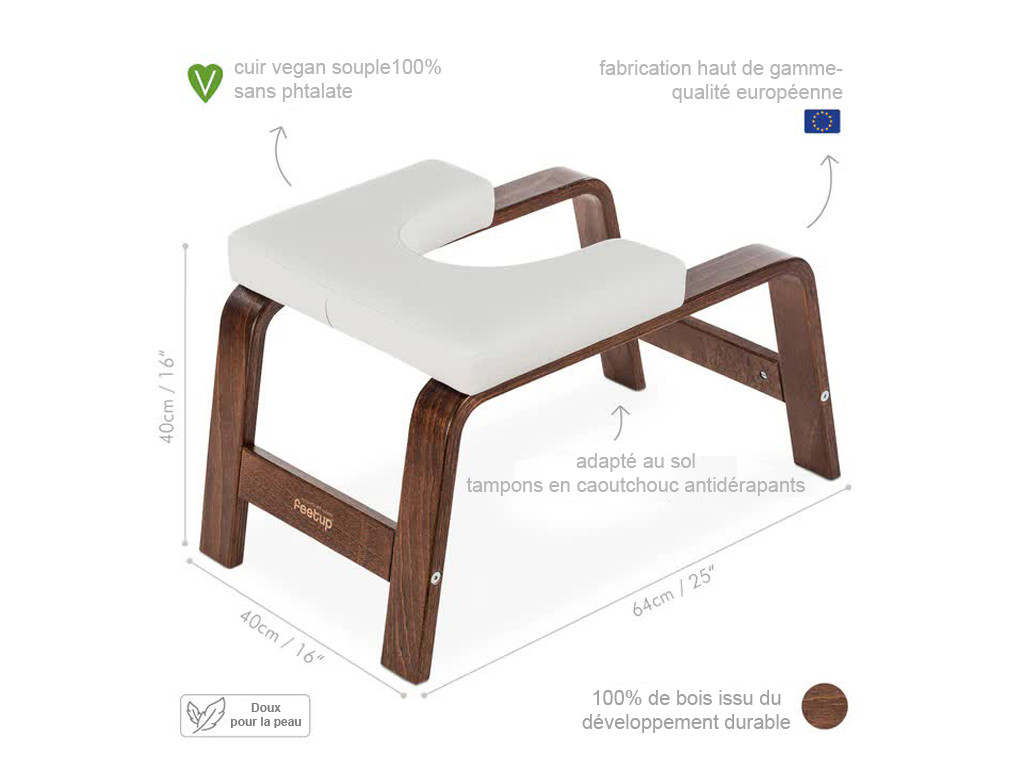 Banco para Sirsasana (la postura de la reina) Chocolate/Blanco (sin cojín)