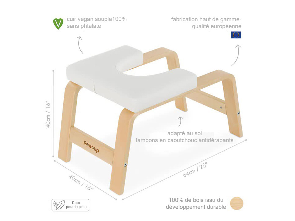 Banc pour Sirsasana (la posture reine) Blanc (sans coussin)
