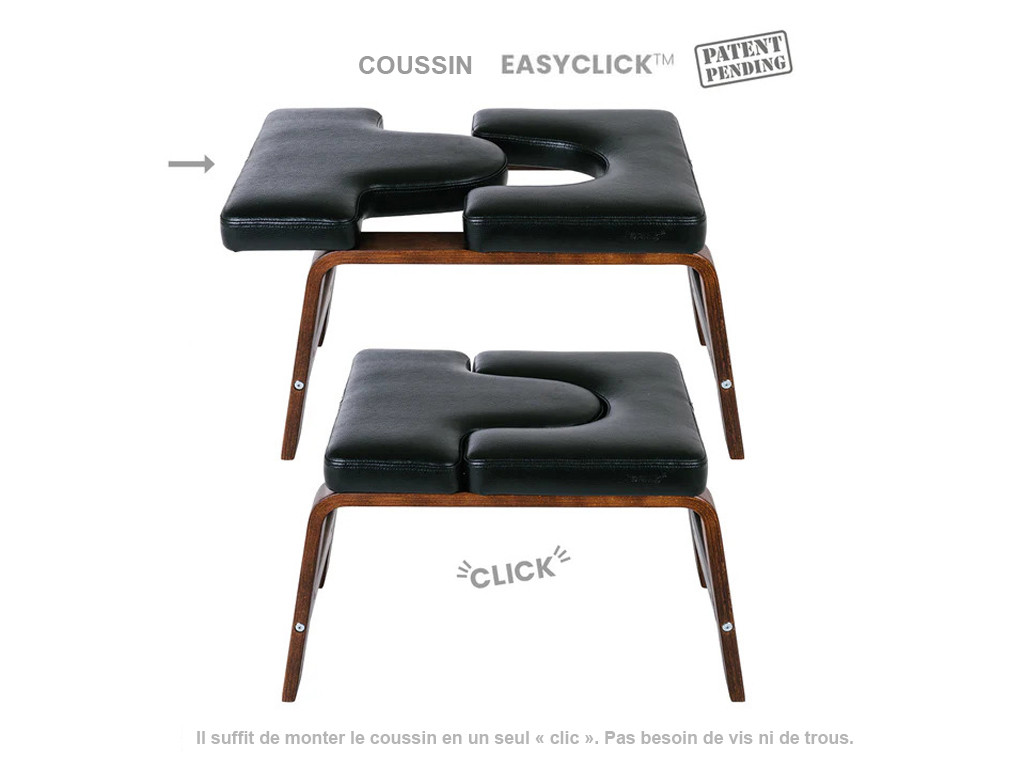 Banc pour Sirsasana (la posture reine) Chocolat/Noir (avec coussin)
