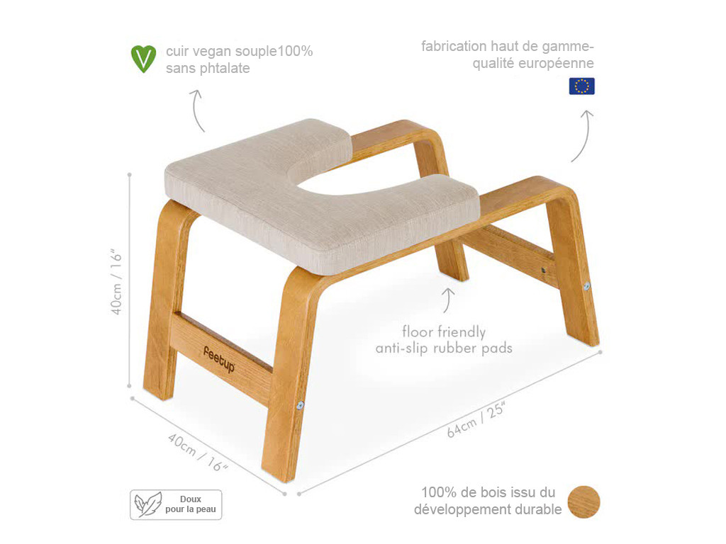 Banc pour Sirsasana (la posture reine) Miel (avec coussin)