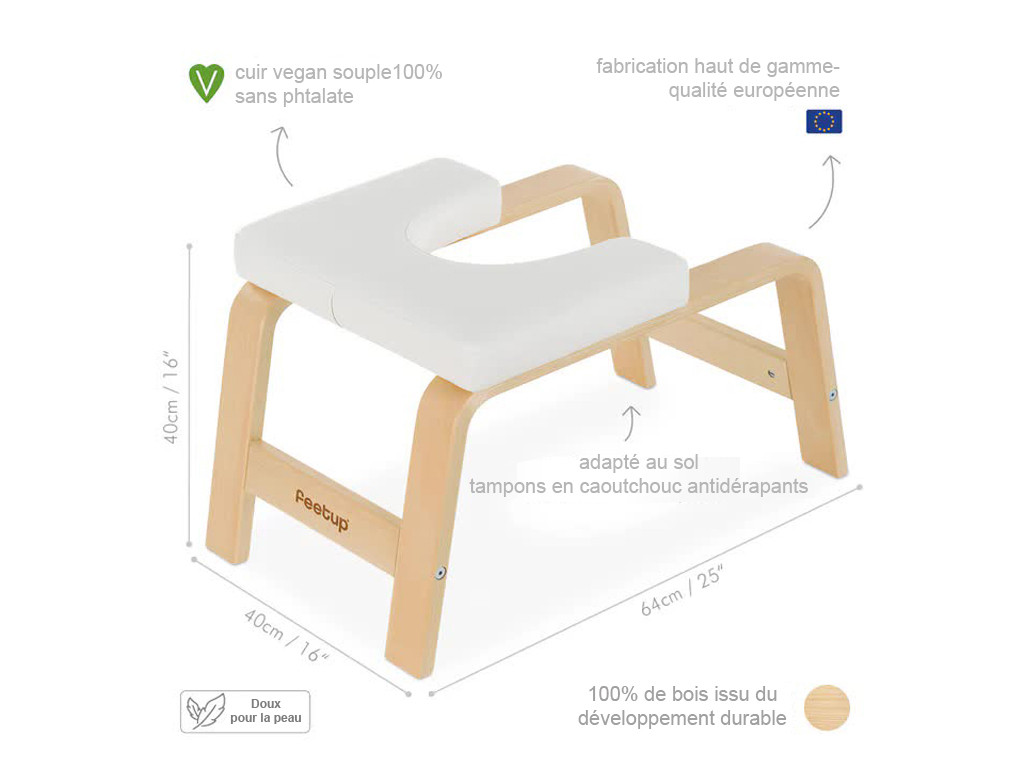 Banc pour Sirsasana (la posture reine) Blanc (avec coussin)