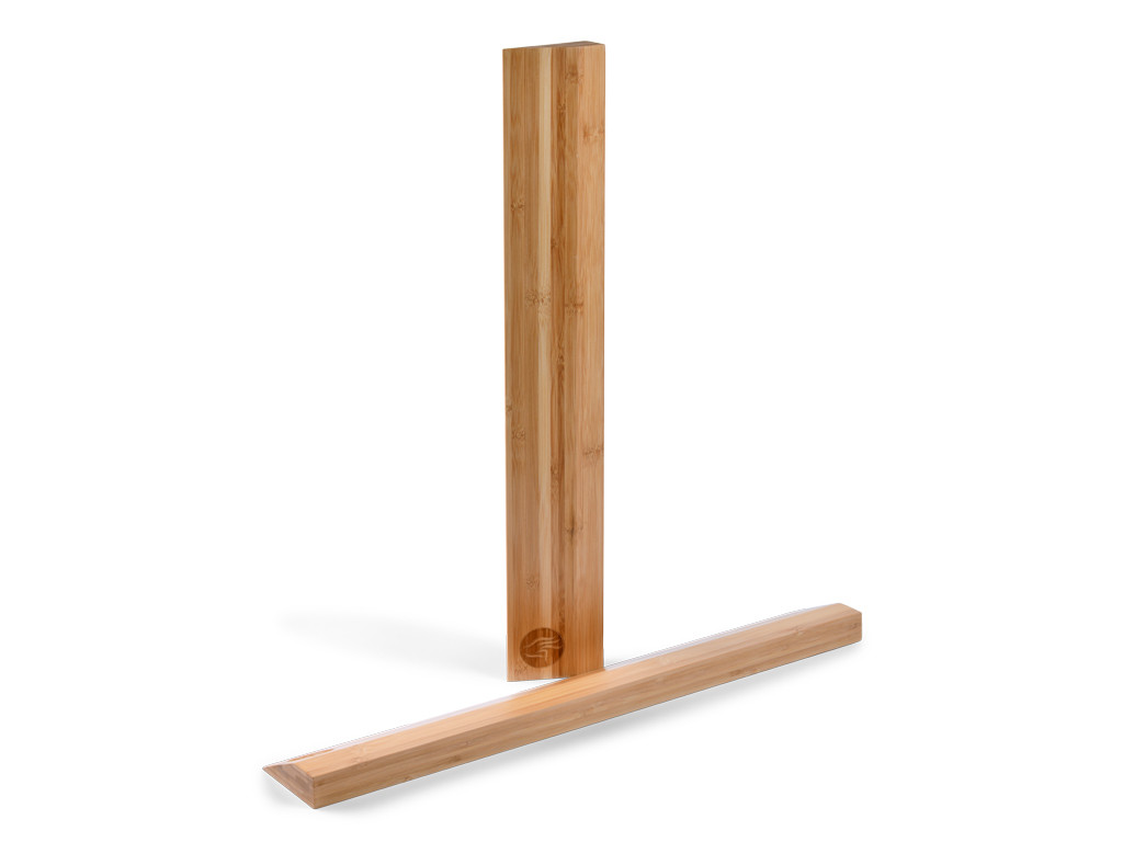 Bloque de yoga de bambú macizo - Tablón inclinado 60cm x 9cm x 3cm