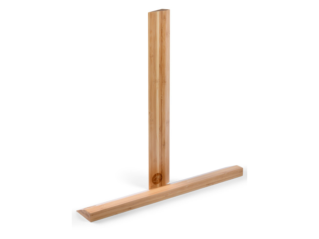 Bloque de yoga de bambú macizo - Tablón inclinado 60cm x 9cm x 3cm