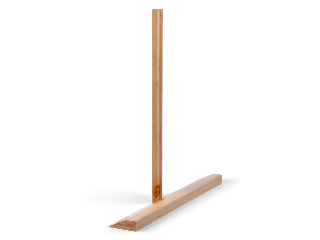 Massiver Yogablock aus Bambus – schräge Planke 60cm x 9cm x 3cm