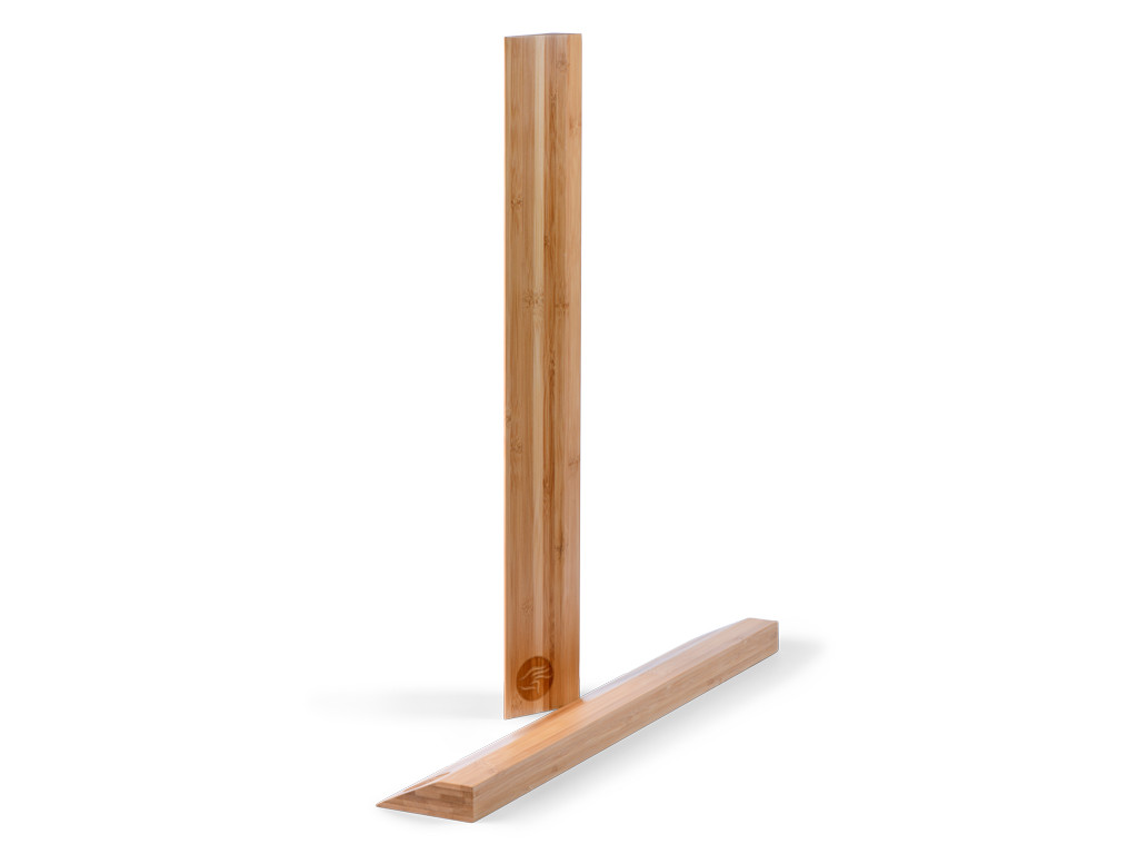 Massiver Yogablock aus Bambus – schräge Planke 60cm x 9cm x 3cm