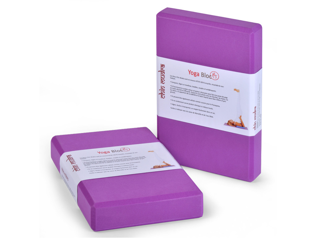 Bloc de yoga - 30cm x 20cm x 5cm Prune