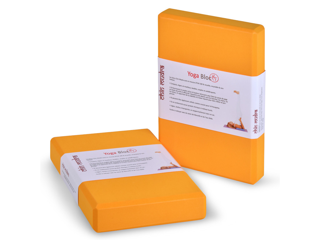 Bloc de yoga - 30cm x 20cm x 5cm Jaune Safran