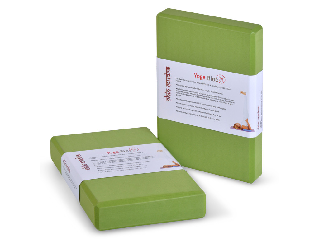 Bloc de yoga Eva non toxique - 30cm x 20cm x 5cm Vert