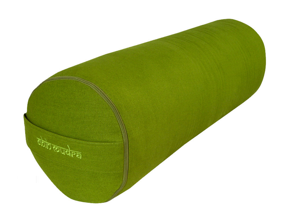 Cuscino yoga 100% cotone di farro biologico 65 cm x 21 cm Verde