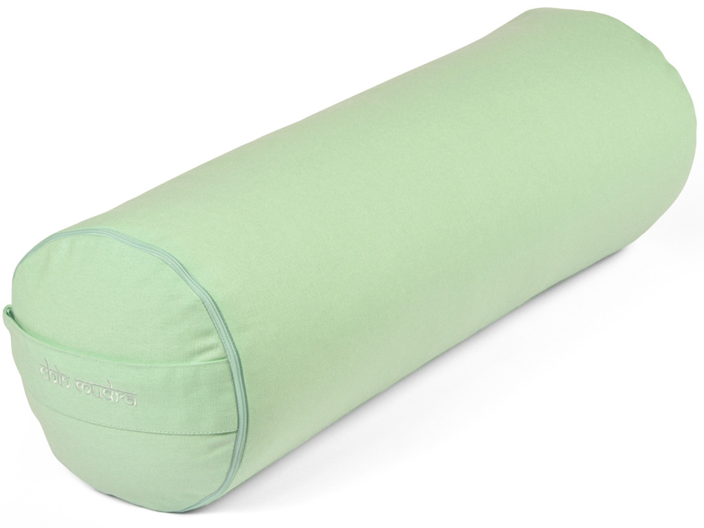 Bolster de yoga 100 % coton Bio Epeautre 65 cm x 21 cm Vert Pastel