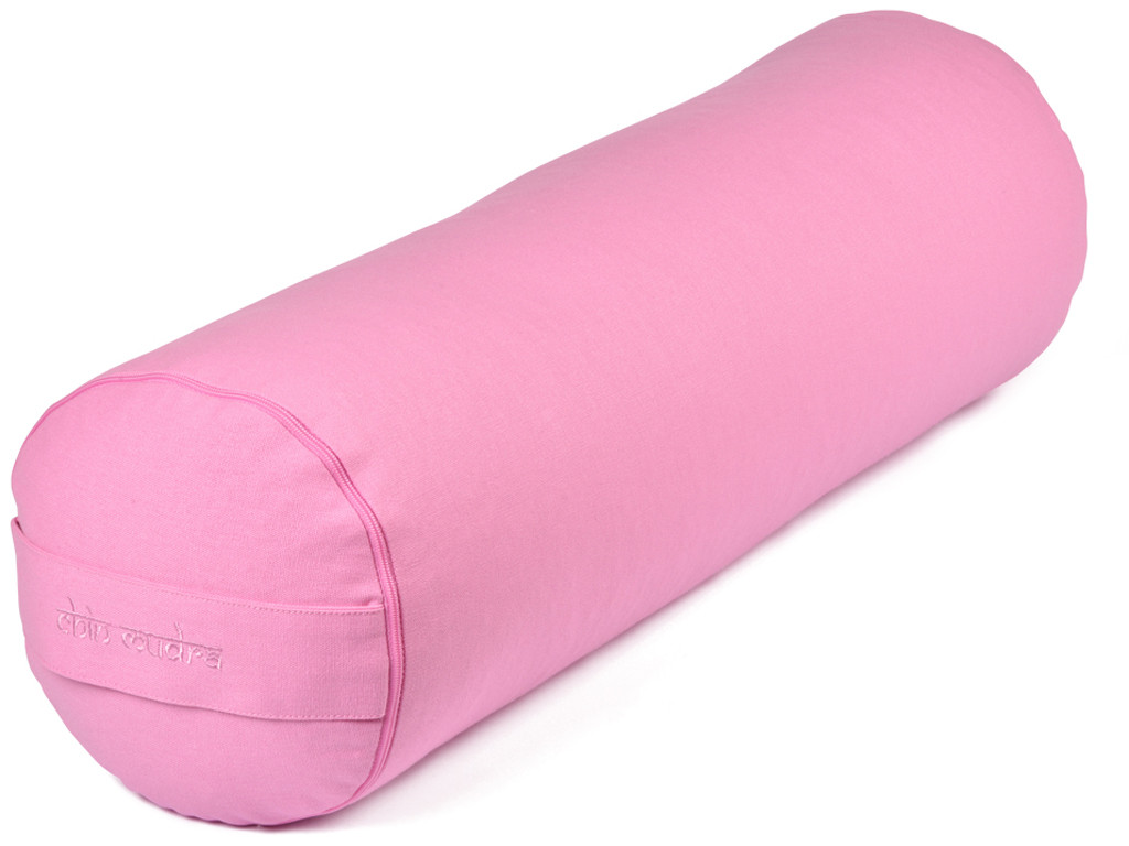 Bolster de yoga 100 % coton Bio Epeautre 65 cm x 21 cm Rose