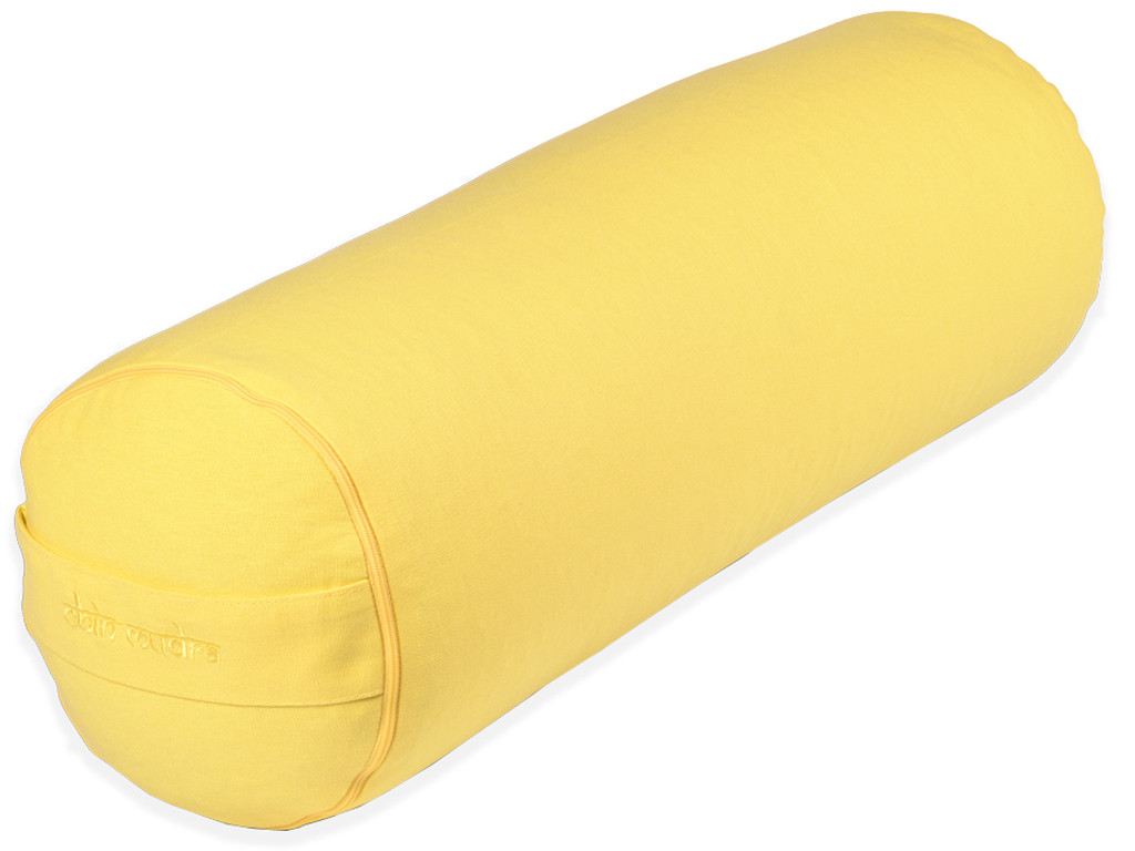 Yoga-Bolster aus 100 % Bio-Dinkelbaumwolle, 65 cm x 21 cm GELB