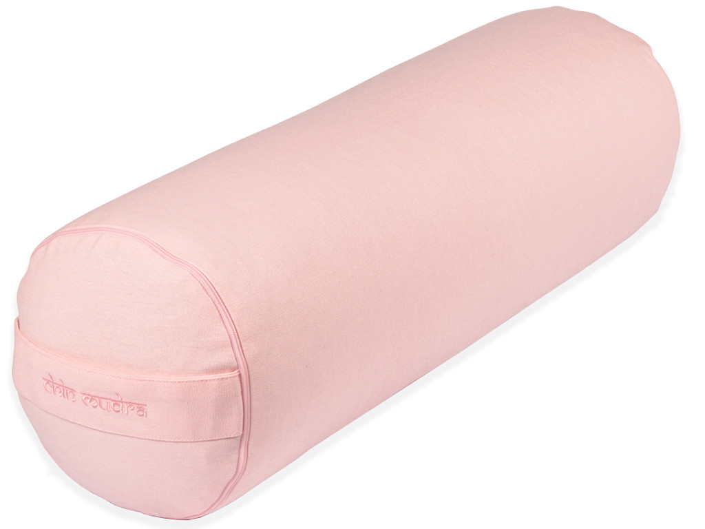 Cuscino yoga 100% cotone di farro biologico 65 cm x 21 cm Perline rosa