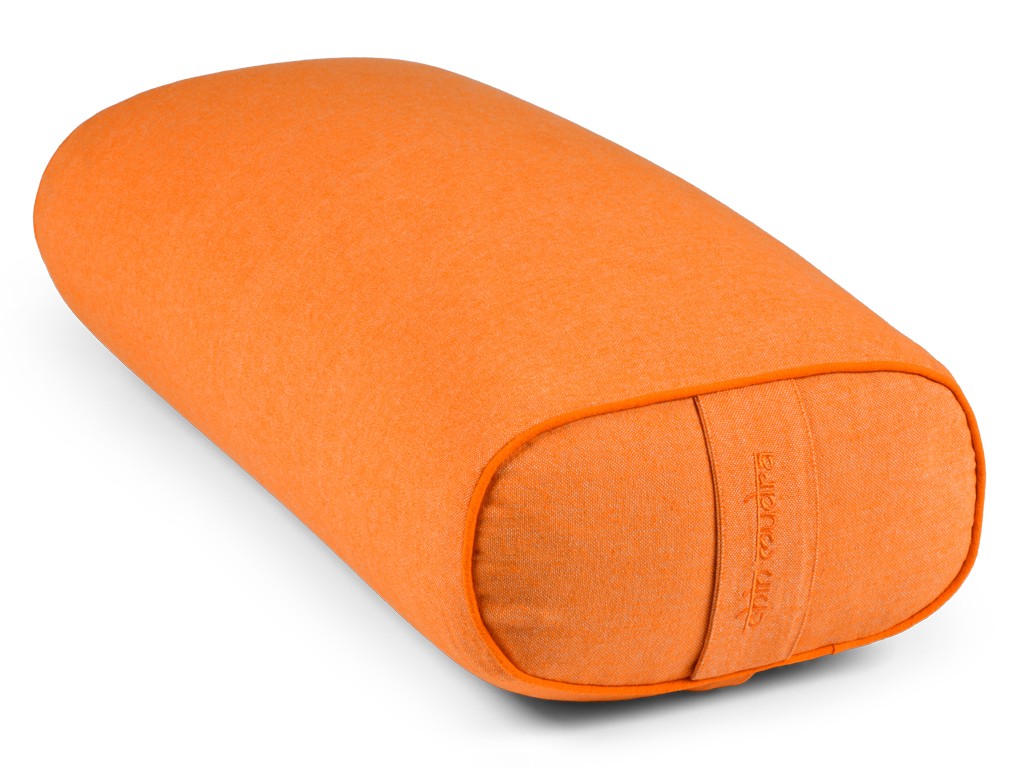 Bolster de yoga Ovale en Chambray de coton biologique - Épeautre Safran chambray