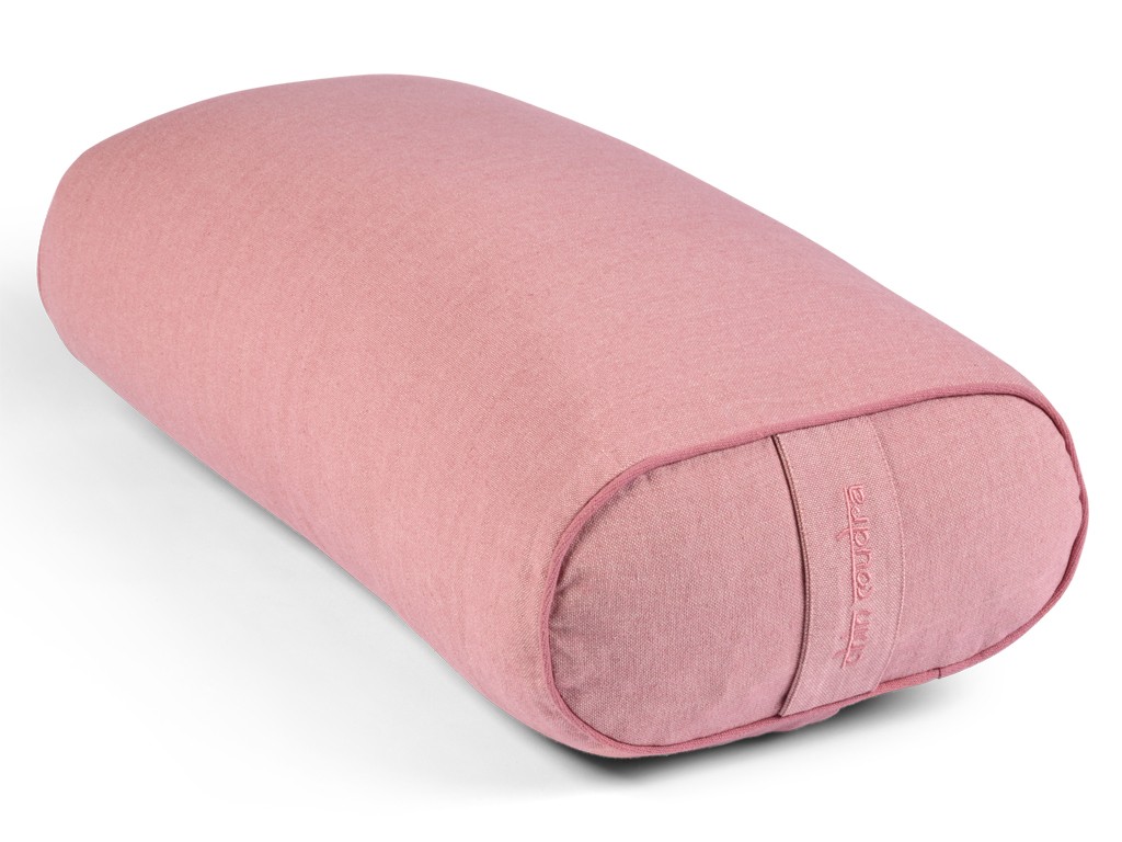 Bolster de yoga Ovale en Chambray de coton biologique - Épeautre Rose chambray