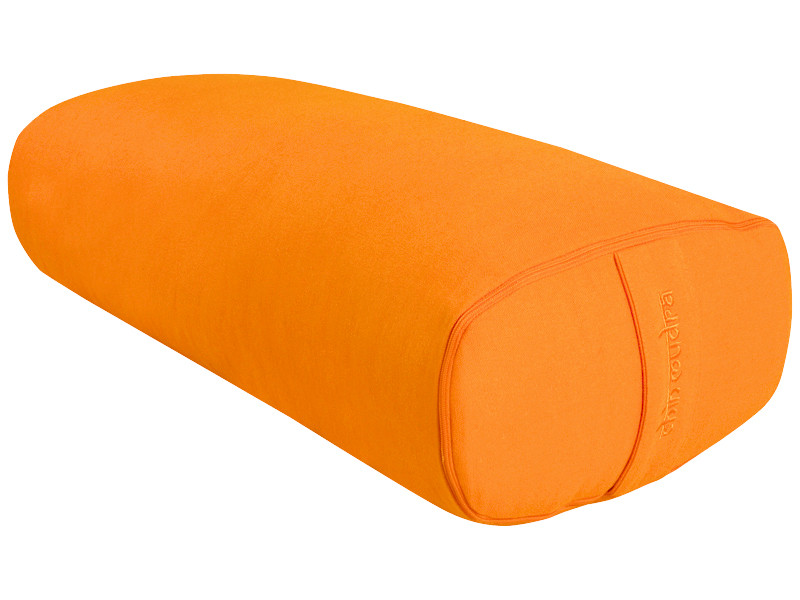 Cuscino yoga ovale FARRO 100% cotone organico 60 cm x15 cm x 30 cm Zafferano all'arancia
