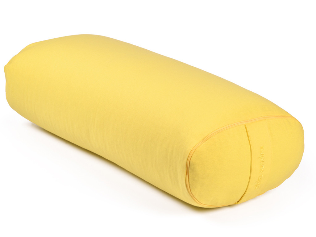 Bolster de yoga Ovale EPEAUTRE 100 % coton Bio 60 cm x15 cm x 30 cm Jaune