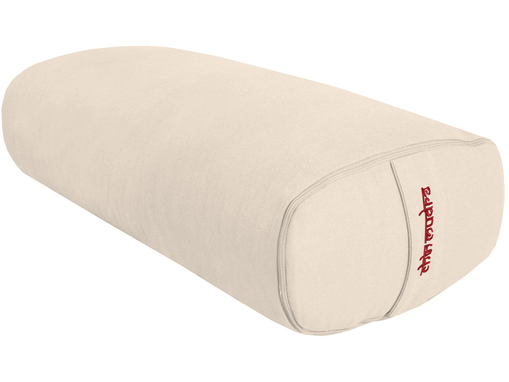 Bolster de yoga Ovale EPEAUTRE 100 % coton Bio 60 cm x15 cm x 30 cm Ecru