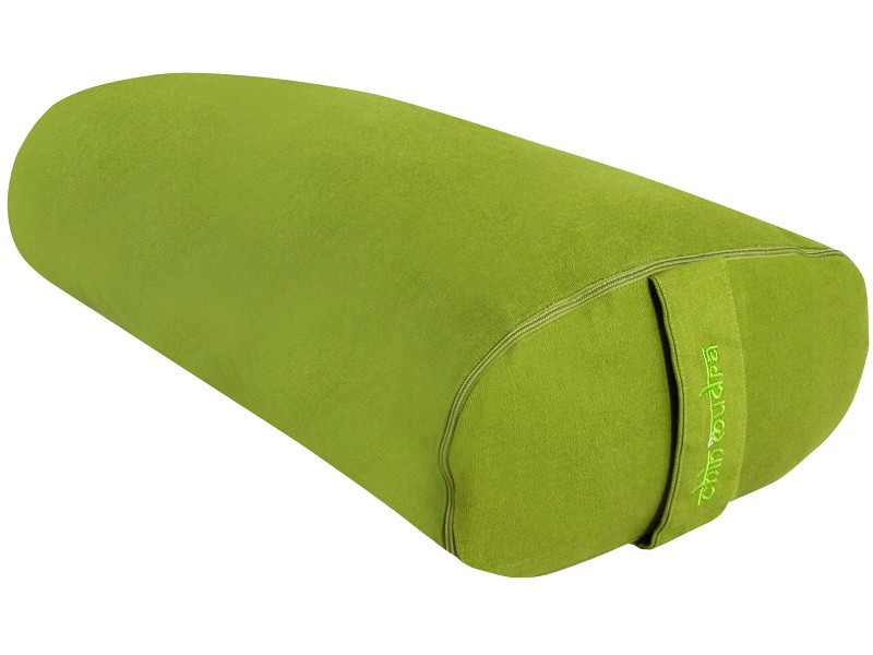 100% organic Cotton Kapok Oval yoga Bolster 60cm x 15cm x 30cm Green