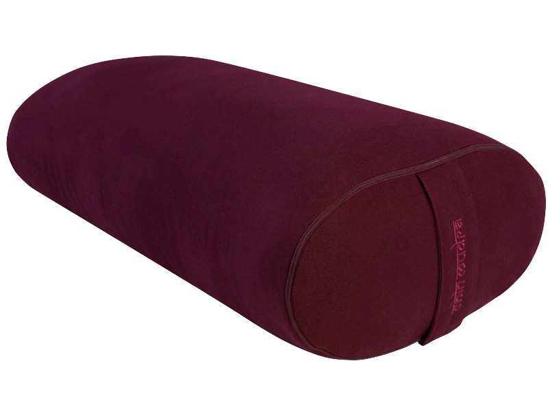 Almofada oval para ioga KAPOK 100% algodão orgânico 60cm x 15cm x 30cm Ameixa