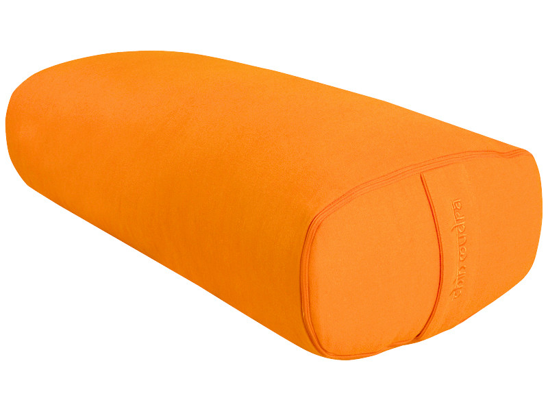 Bolster de yoga Ovale KAPOK 100 % coton Bio 60cm x 15cm x 30cm Orange Safran