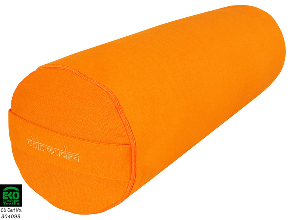 Bolster de yoga XL 100 % coton Bio 76 cm x 25 cm Orange Safran