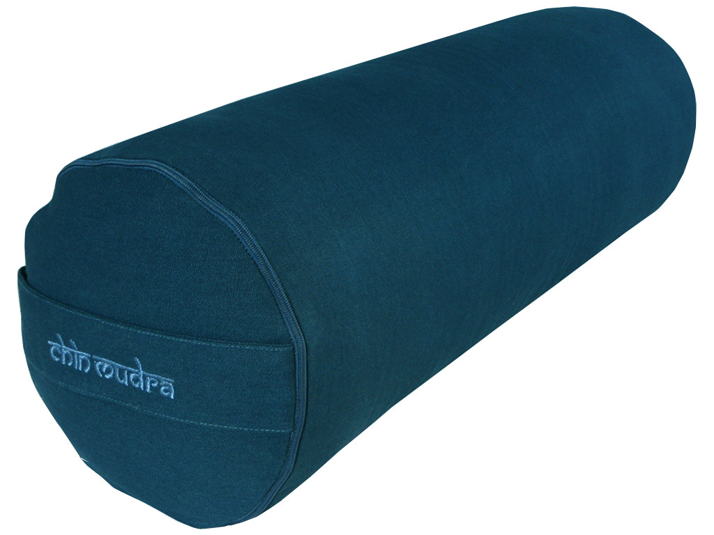 XL-Yoga-Bolster aus 100 % Bio-Baumwolle, 76 cm x 25 cm Blau