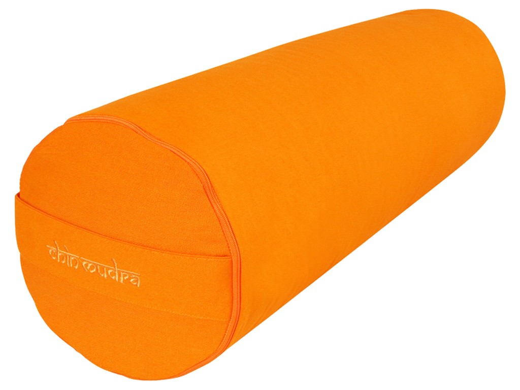 Bolster de yoga XL 100 % coton Bio 76 cm x 25 cm Orange Safran