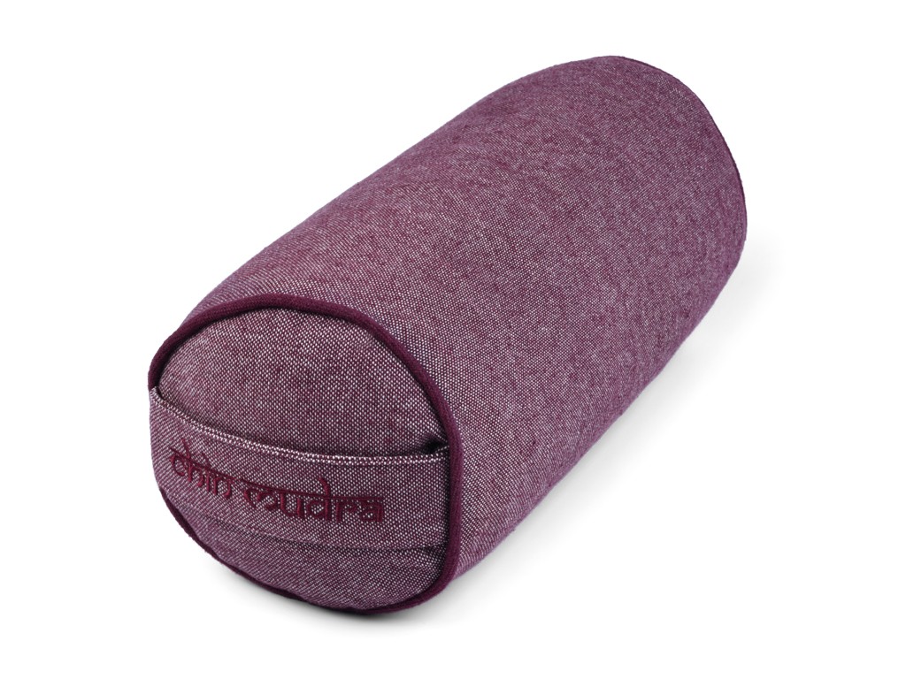 Bolster Mini Cylindrique en Chambray de coton biologique - Épeautre Prune chambray