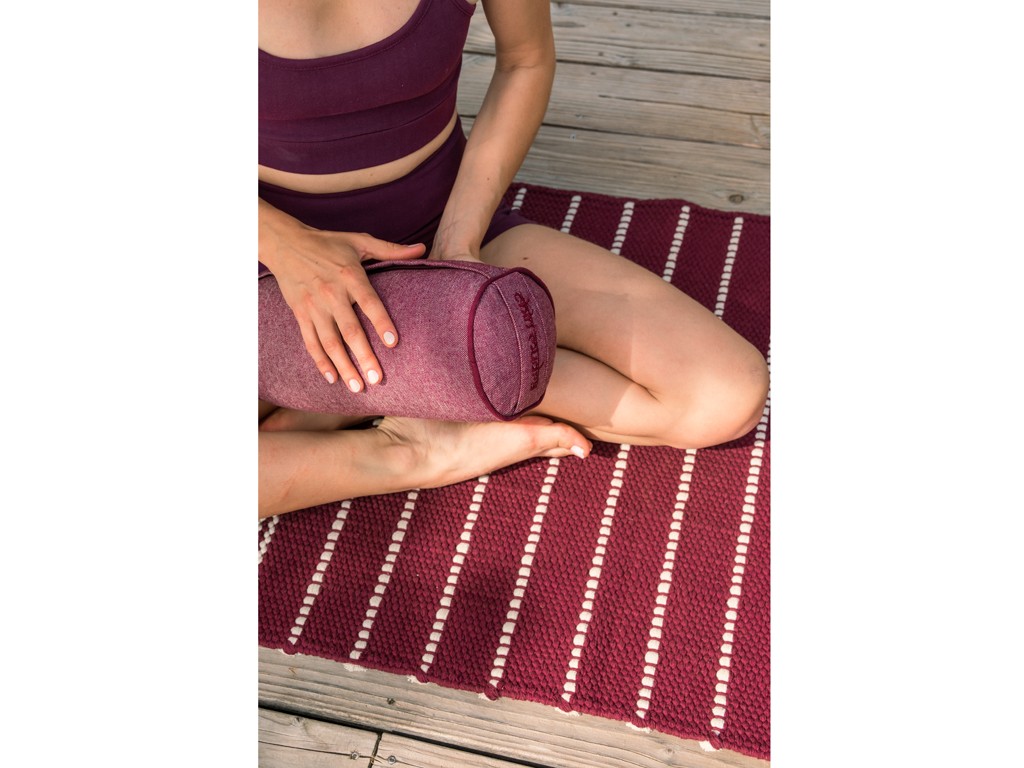 Bolster Mini Cylindrique en Chambray de coton biologique - Épeautre Prune chambray