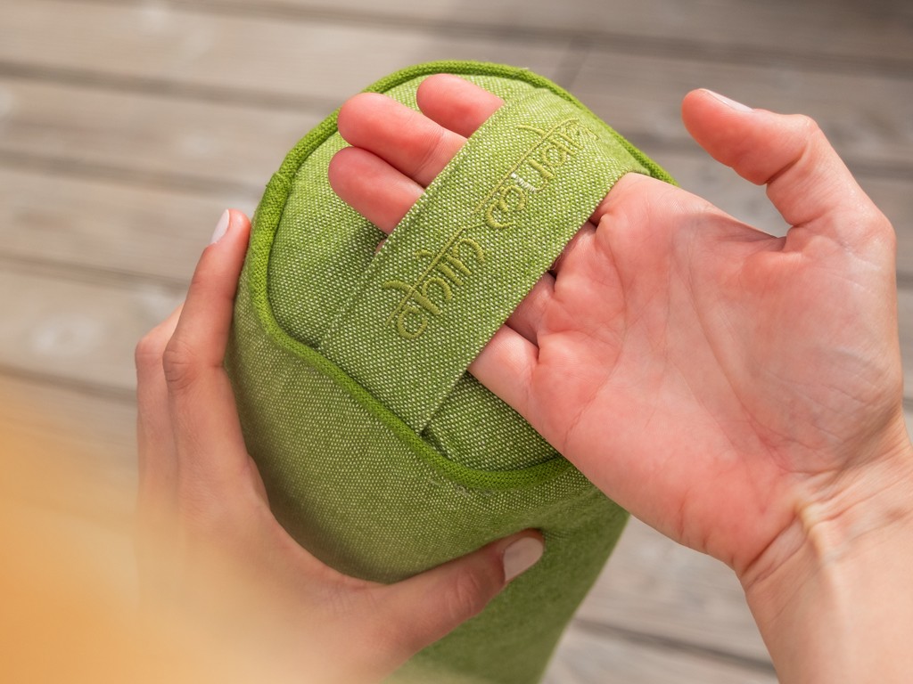 Bolster Mini Cylindrique en Chambray de coton biologique - Épeautre Vert chambray
