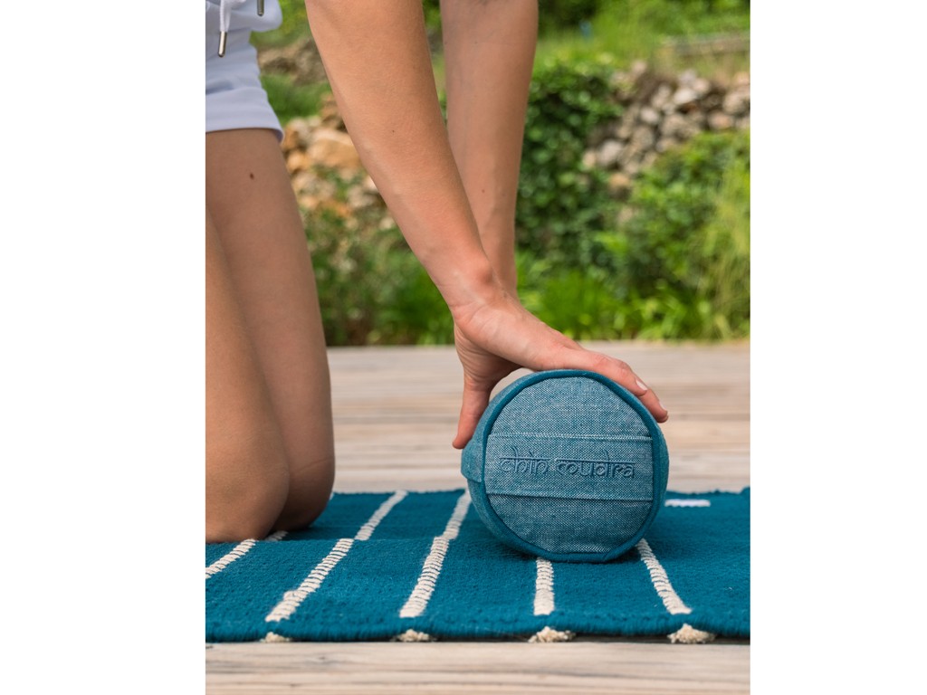 Bolster Mini Cylindrique en Chambray de coton biologique - Épeautre Bleu chambray