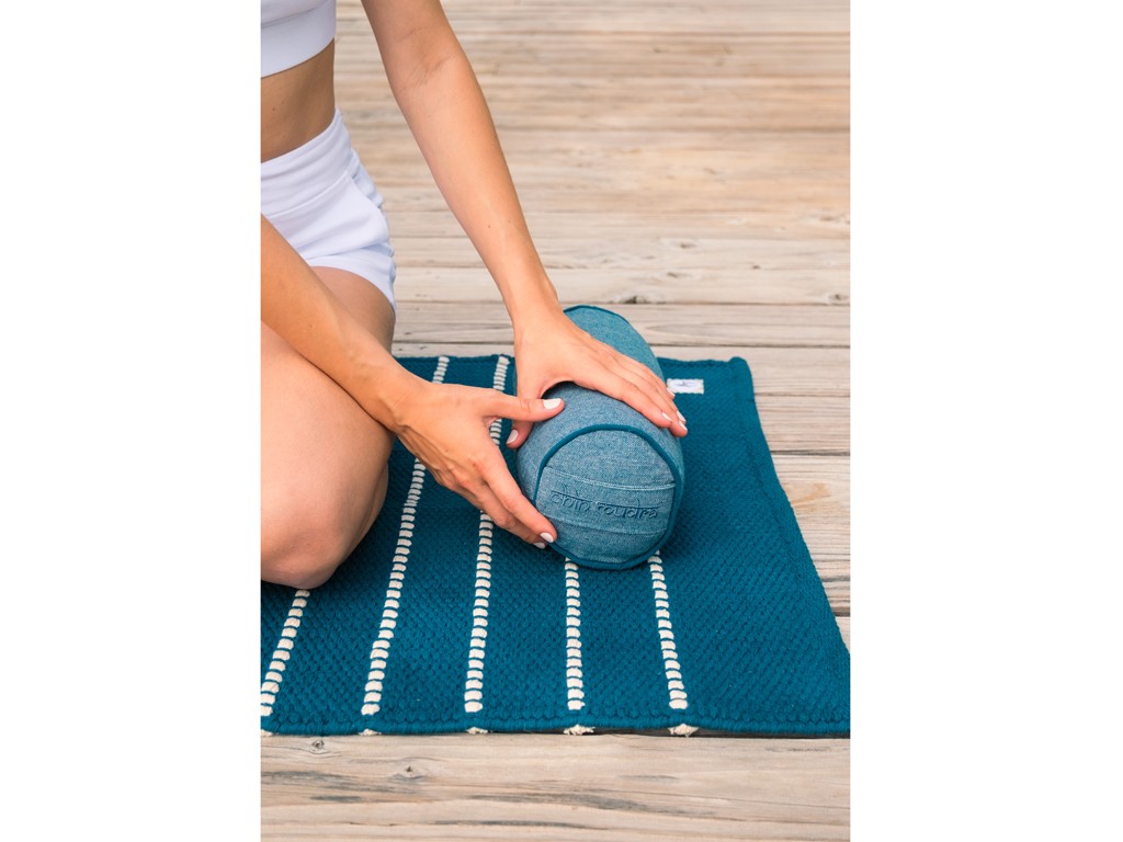 Bolster Mini Cylindrique en Chambray de coton biologique - Épeautre Bleu chambray