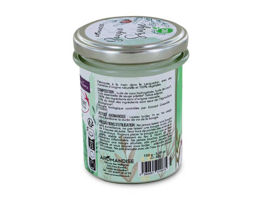 Bougie Sauge Bio 150g