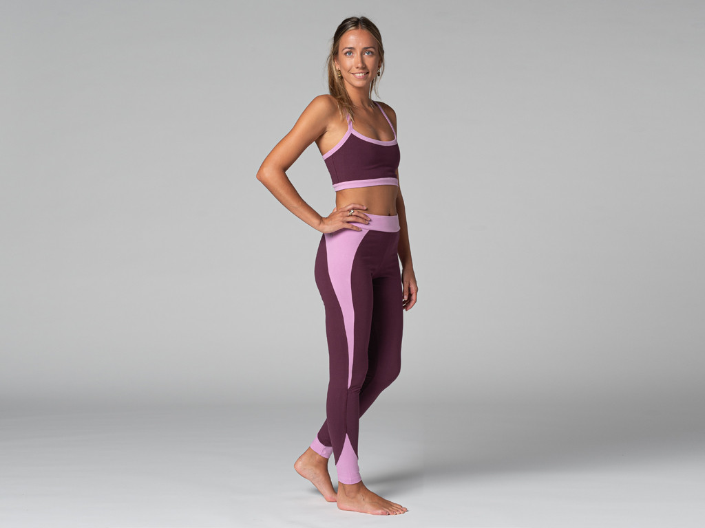 Sostén de yoga Bicolor - Orgánico Ciruela