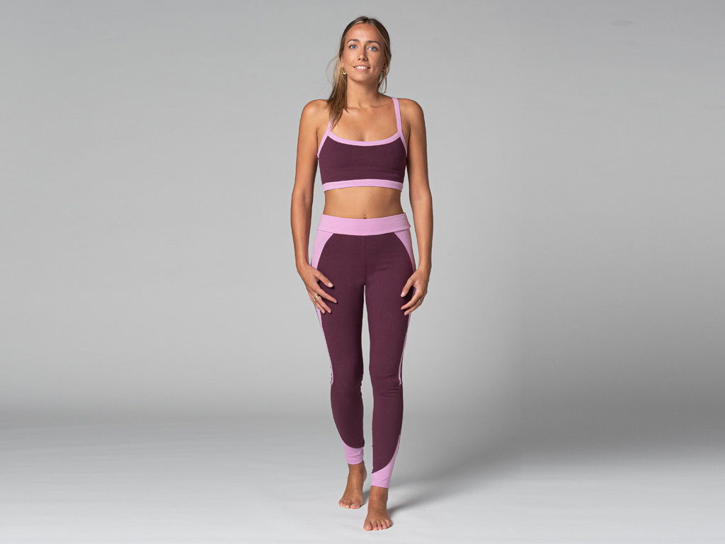 Brassière de yoga Bi-colore - Bio Prune