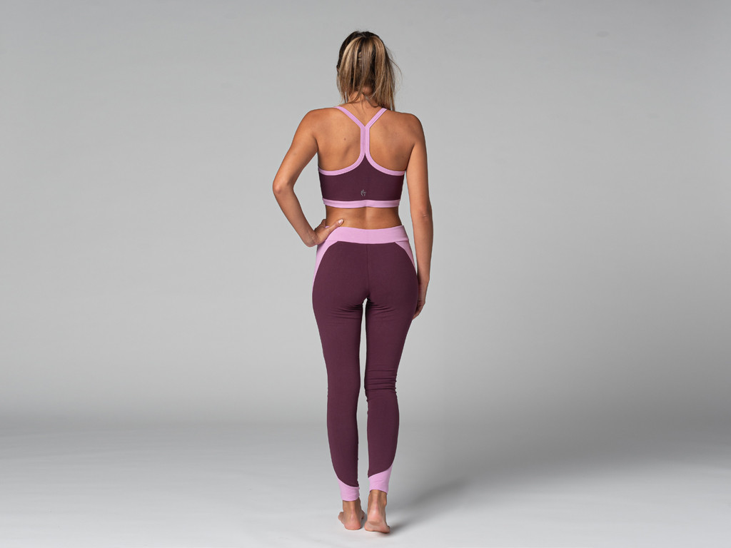 Sostén de yoga Bicolor - Orgánico Ciruela