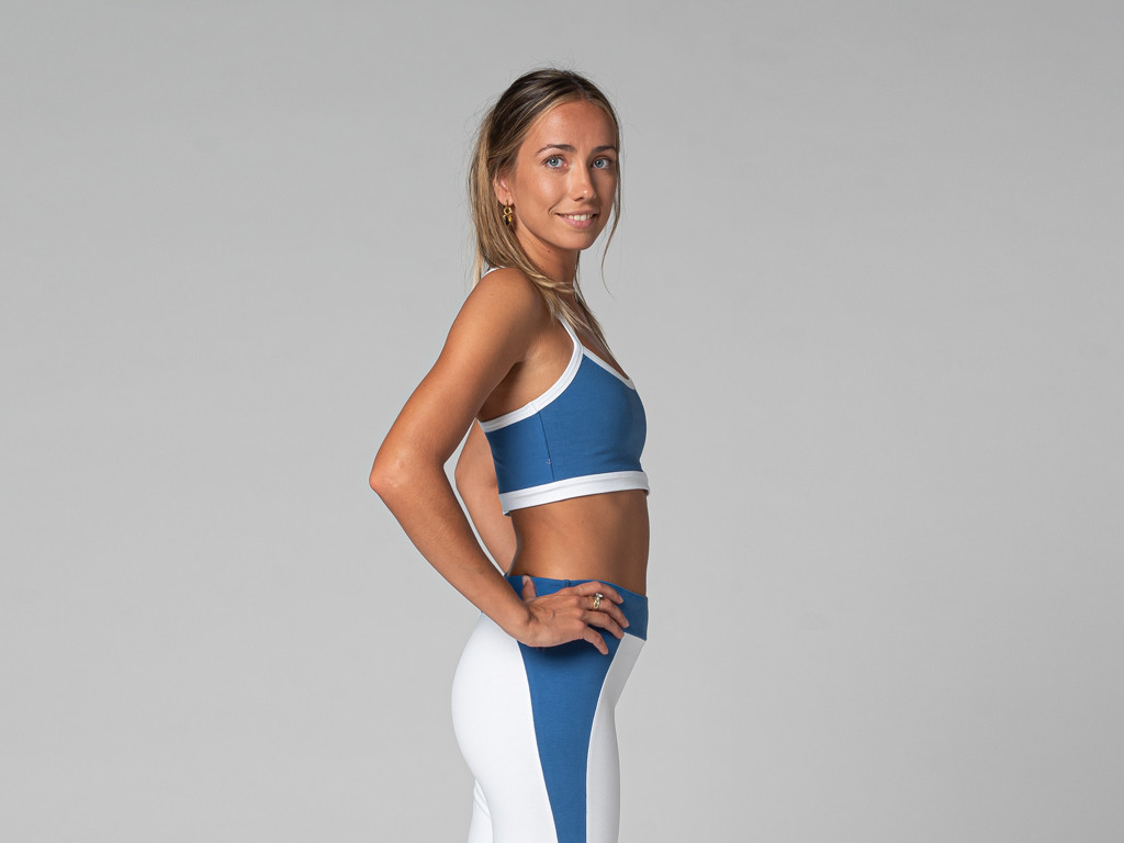Brassière de yoga Bi-colore - Bio Bleu