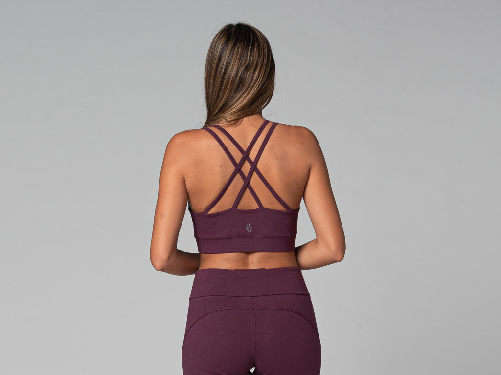 Brassiere de yoga Glamour - Bio Prune