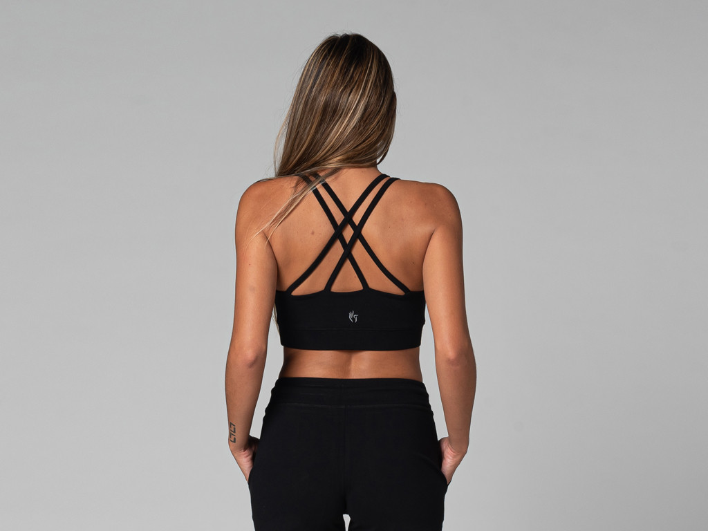 Sostén de Yoga Glamour - Orgánico Negro