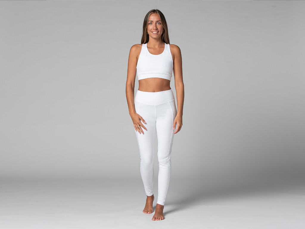 Brassiere de yoga Glamour - Bio Blanc