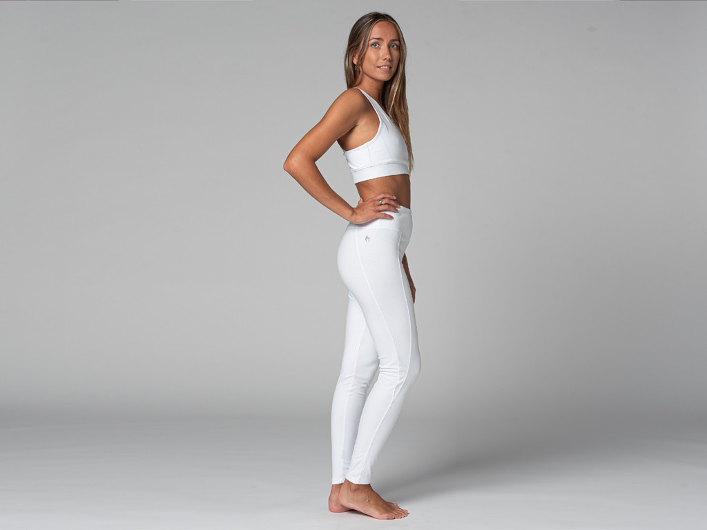 Brassiere de yoga Glamour - Bio Blanc