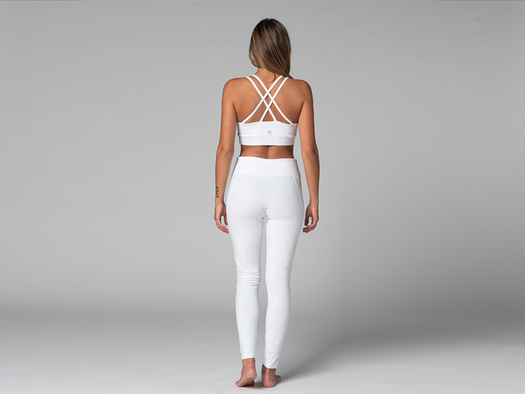 Brassiere de yoga Glamour - Bio Blanc