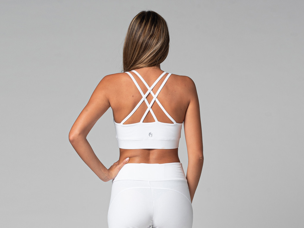 Brassiere de yoga Glamour - Bio Blanc