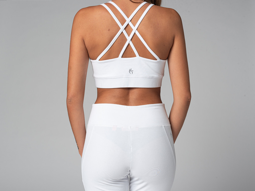 Brassiere de yoga Glamour - Bio Blanc