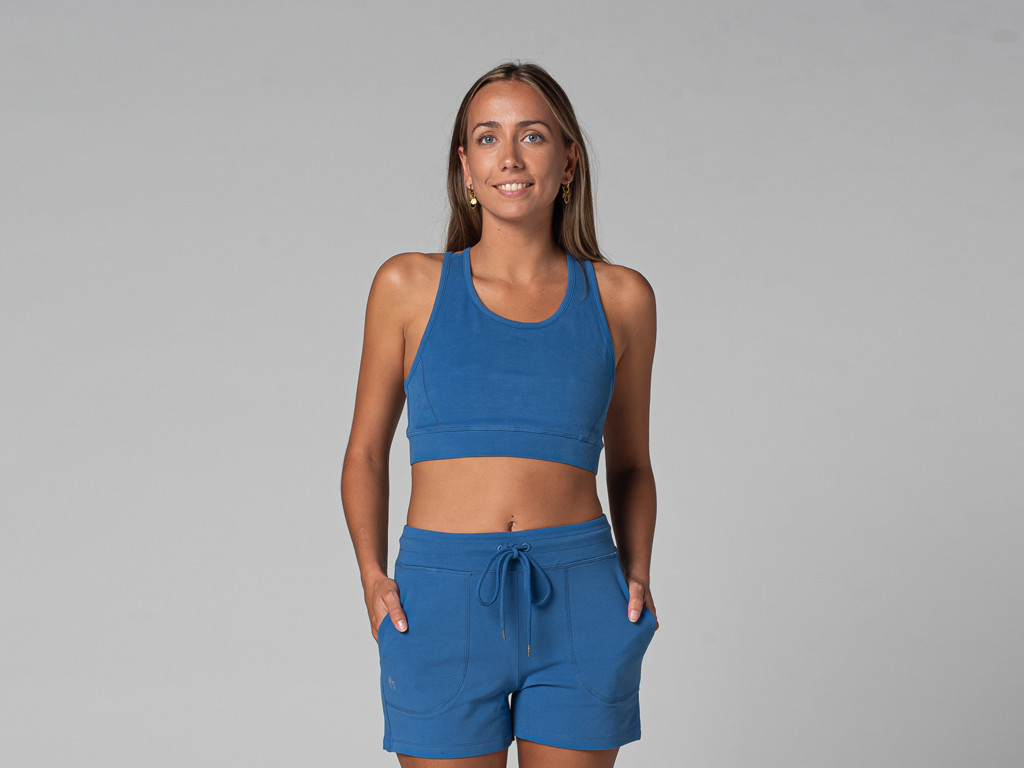 Sostén de Yoga Glamour - Orgánico Azul cálido
