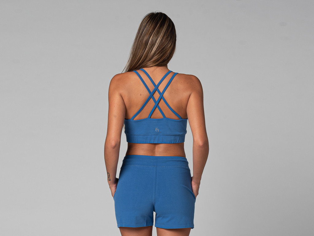 Brassiere de yoga Glamour - Bio Bleu Chaud